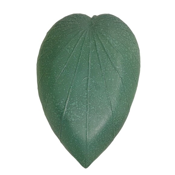 Vintage Leaf Fruit Bowl Art Deco Glass Green Serving Dish Decor 15 1/4” X  10” - Picture 13 of 14